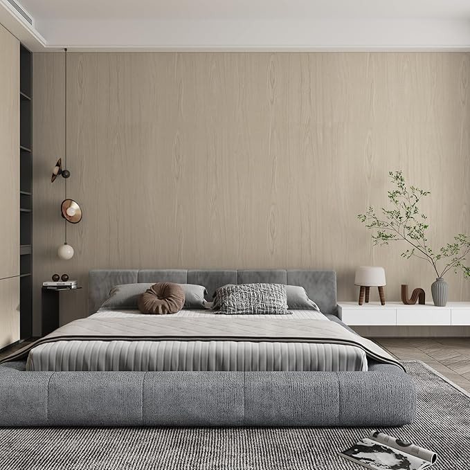 31.5"x157" Faux Beech Wood Peel and Stick Wallpaper Self Adhesive No Bubble Removable Beige Wood ... | Amazon (US)