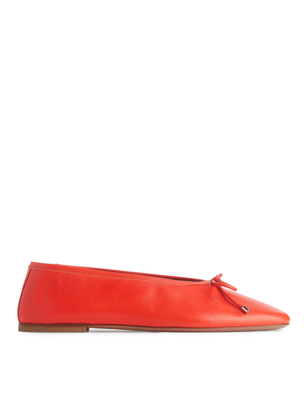 Leather Ballet Flat - Bright Orange - ARKET GB | ARKET (US&UK)