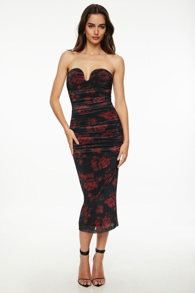 Sweetheart Mesh Maxi Dress | Dynamite Clothing