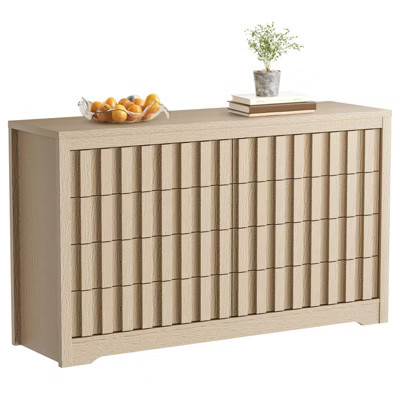 Fluted Wooden Dresser W/ Deep Drawers, Handleless Modern Chest of Drawers for Bedroom and Living Room, Spacious Storage Cabinet W/ Smooth Metal Slide | Target