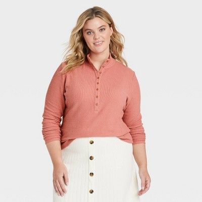 Women's Long Sleeve Henley Shirt - Who What Wear™ | Target