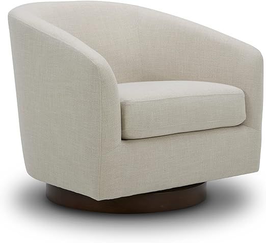 CHITA Swivel Accent Chair Armchair, Round Barrel Chair in Fabric for Living Room Bedroom, Linen | Amazon (US)