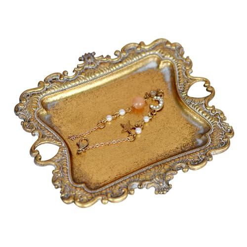 LuHeToz Ring Holder Jewelry Dish, Gold Trinket Tray for Rings,Wedding Gift for Women | Amazon (US)