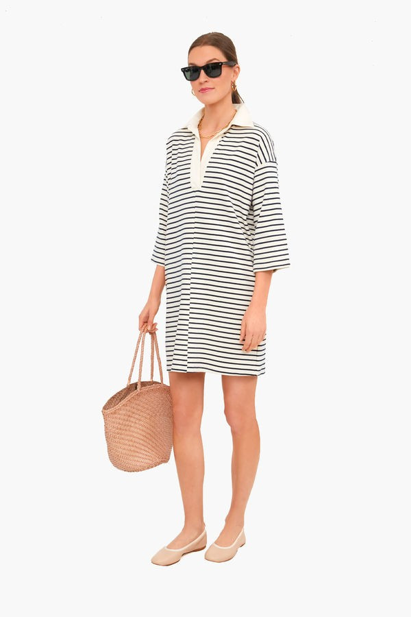 Navy Stripe Ashton Knit Polo Dress | Tuckernuck (US)