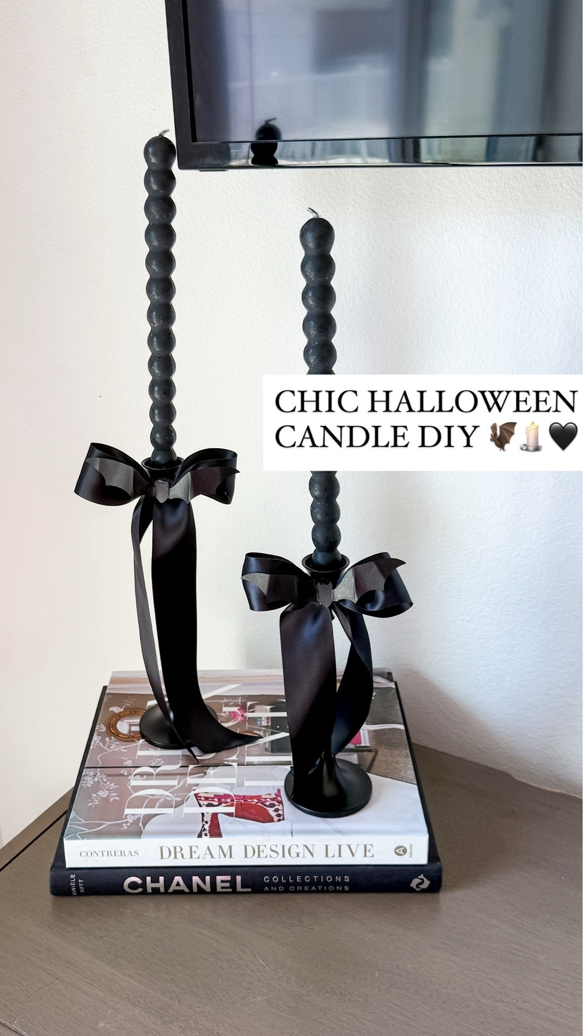I shared these candlesticks last year and think they’re SO cute! 

The lesson I’ve learned since is using museum putty to secure the taper candle to the holder! Total game changer 

Would be cute with black butterflies too instead of bats if that’s more your style

#LTKSeasonal #LTKHome #LTKSaleAlert