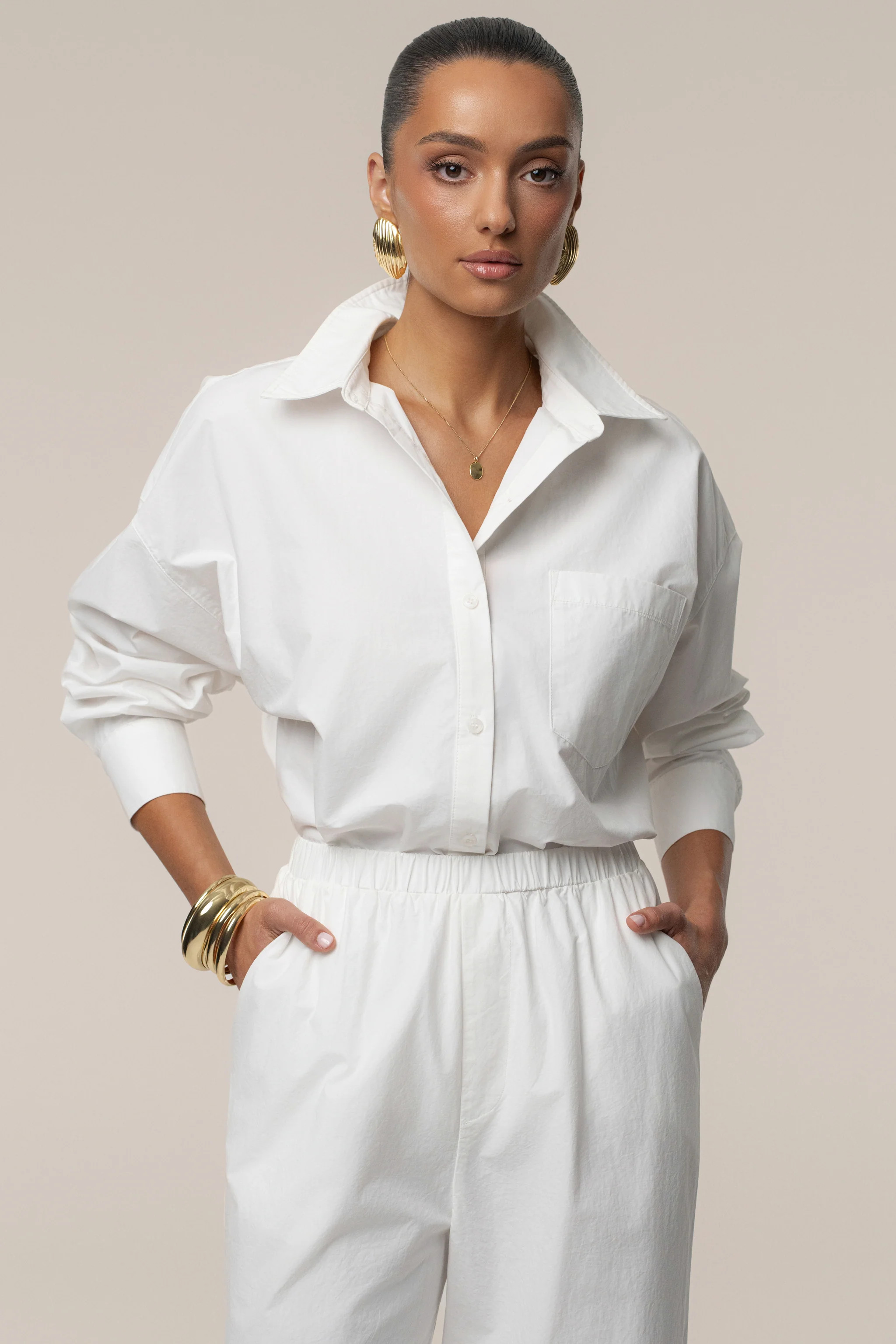 Ivory Leon Poplin Shirt | JLUXLABEL