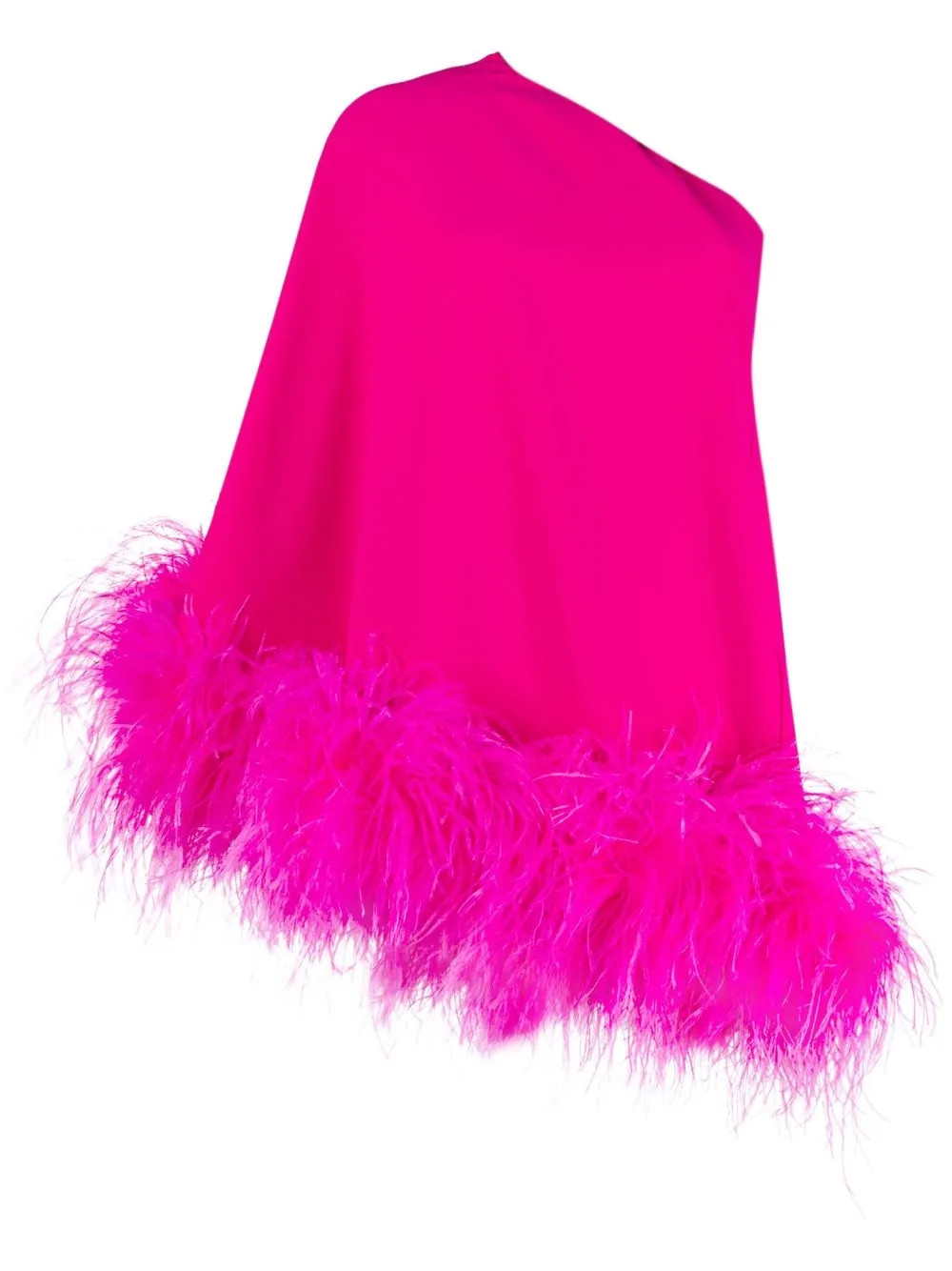 feather-trim one-shoulder dress | Farfetch Global