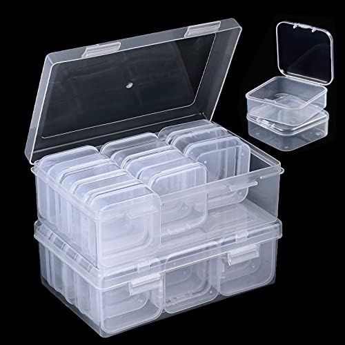 Amazon.com: 30 Pcs Small Plastic Storage Containers with Hinged Lids - Clear Bead Organizer Box M... | Amazon (US)