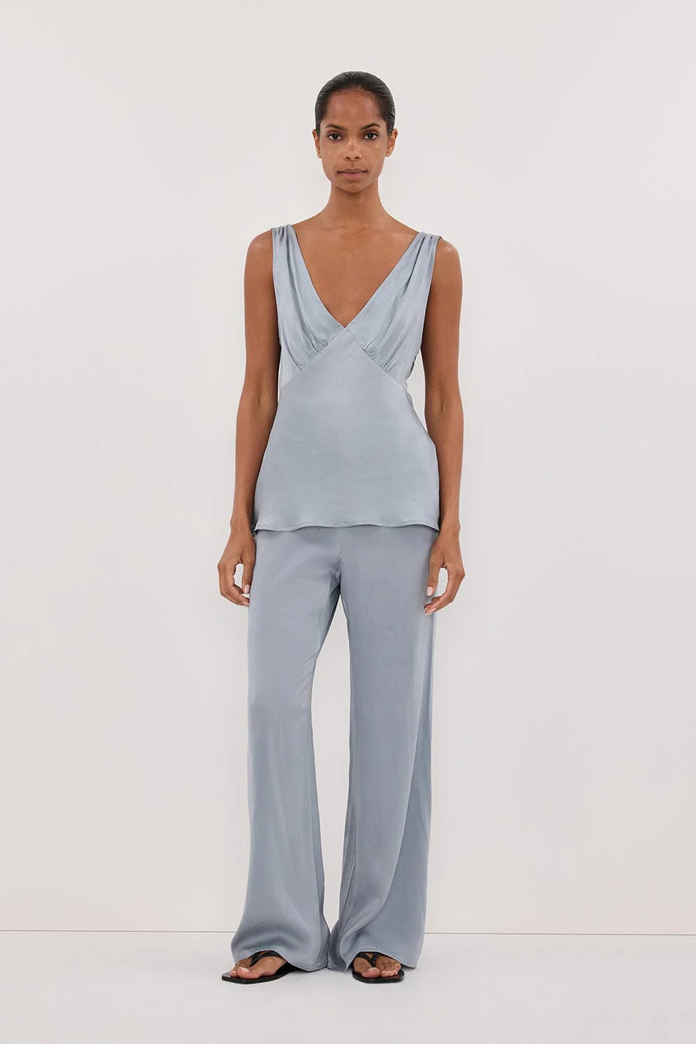 PERCY DUSTY BLUE SILK PANT - PRE ORDER | DISSH