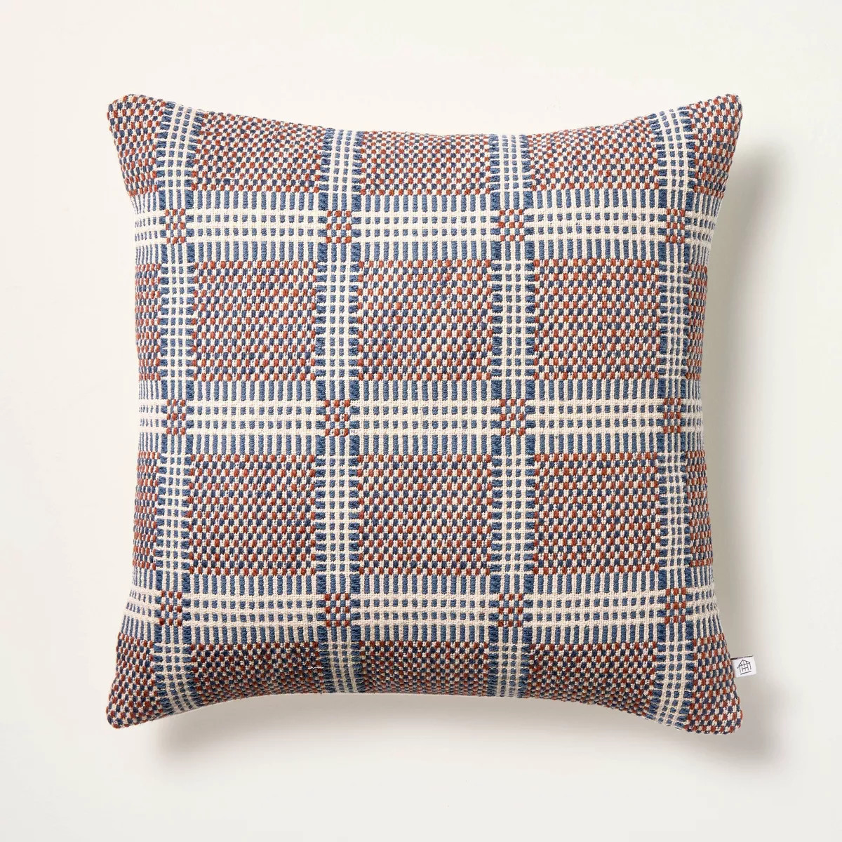 18"x18" Plaid Throw Pillow Blue/Brown - Hearth & Hand\u2122 with Magnolia | Target