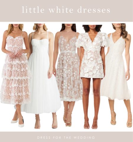 Little white dresses, perfect bridal shower dress, rehearsal dress, welcome party dress, graduation dress, reception dress, honeymoon, sorority, fete en blanc, white party dress, bachelorette, and more. 🤍White dress, white midi dress, white lace, white mini, tea length dress. 
Great dresses for the bride to be! 👰🏻Follow Dress for the Wedding on the LIKEtoKNOW.it shopping app to get the product details for this look and more cute dresses, wedding guest dresses, wedding dresses, and bridal accessories, plus wedding decor and gift ideas! #LTKparties #LTKwedding

Follow my shop @dressforthewed on the @shop.LTK app to shop this post and get my exclusive app-only content!




#LTKParties #LTKSeasonal #LTKWedding