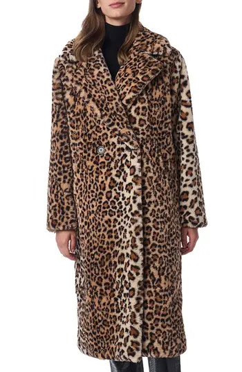 Bernardo Leopard Print Faux Fur Coat at Nordstrom Rack, Size Small | Nordstrom Rack