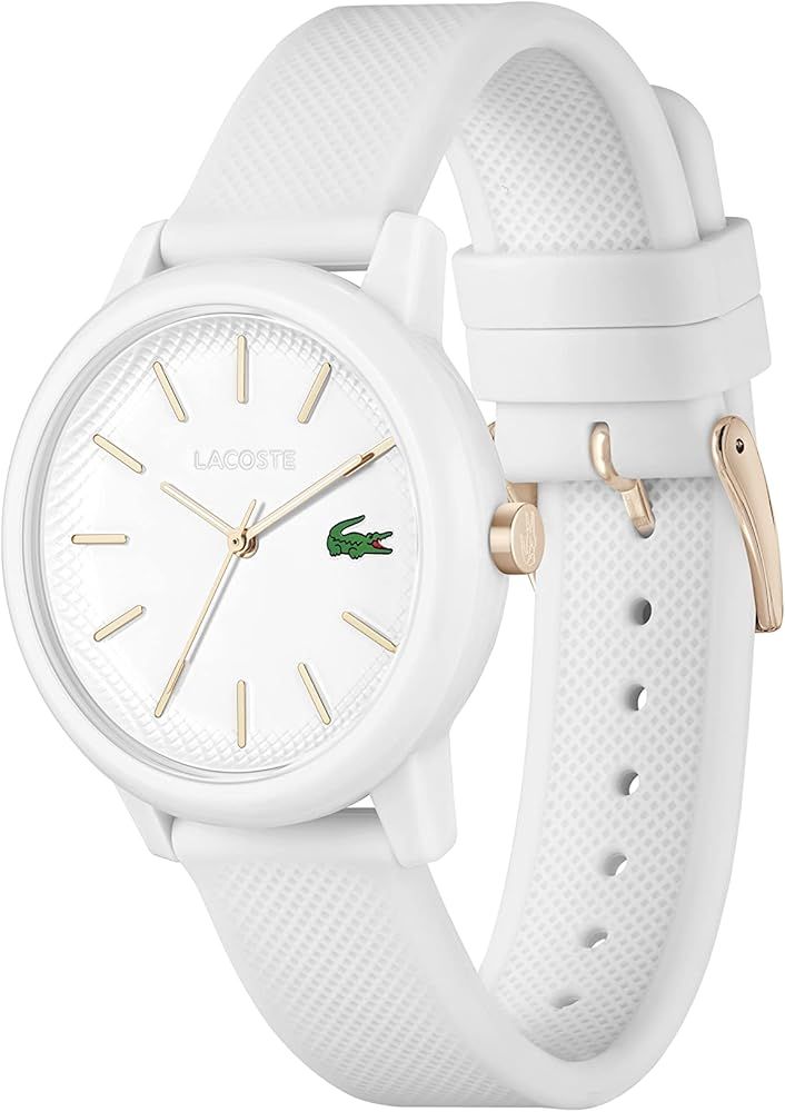 Lacoste 12.12 Women's Quartz Plastic and Silicone Strap Watch, Color: White (Model: 2001211) | Amazon (US)