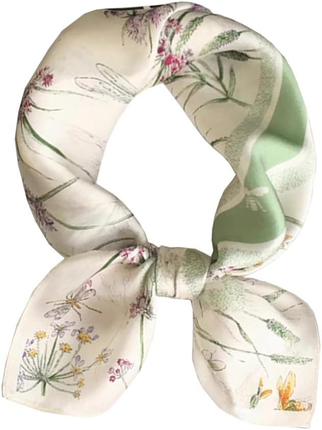 100% Mulberry Silk Square Scarf for Hair-25.6" X25.6'' Women Men Natural Silk Neckerchief Digital... | Amazon (US)
