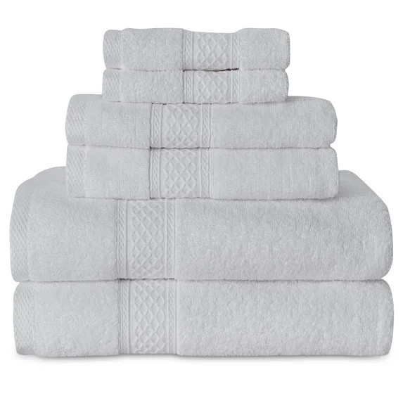 Gogreen Bath Towel Sets of 6 Pieces, 2 Bath Towels 2 Hand Towels 2 Washcloths, 100% Cotton Highly... | Walmart (US)