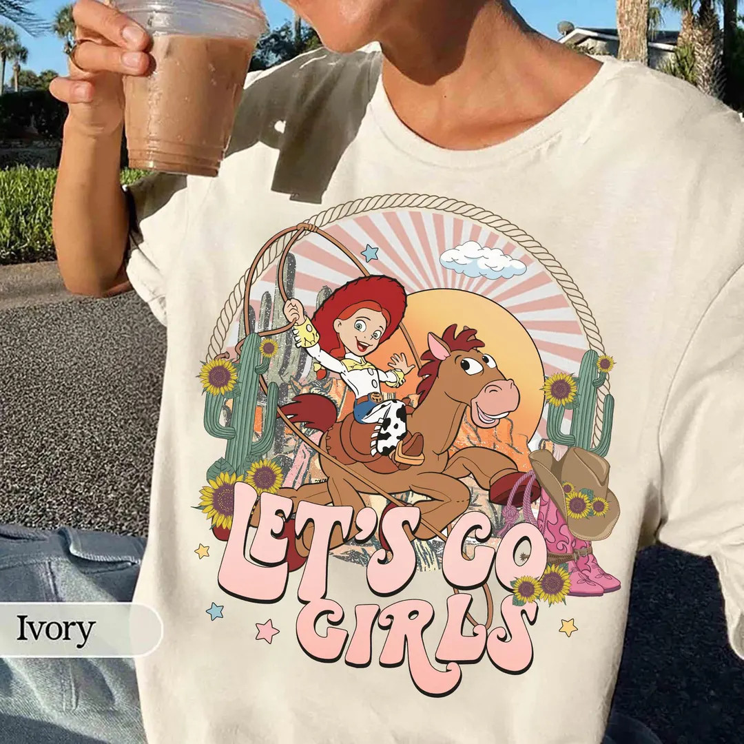 Retro Disney Toy Story Jessie and Bullseye Let's Go Girls Comfort Colors Shirt, Vintage Disney Co... | Etsy (Global)