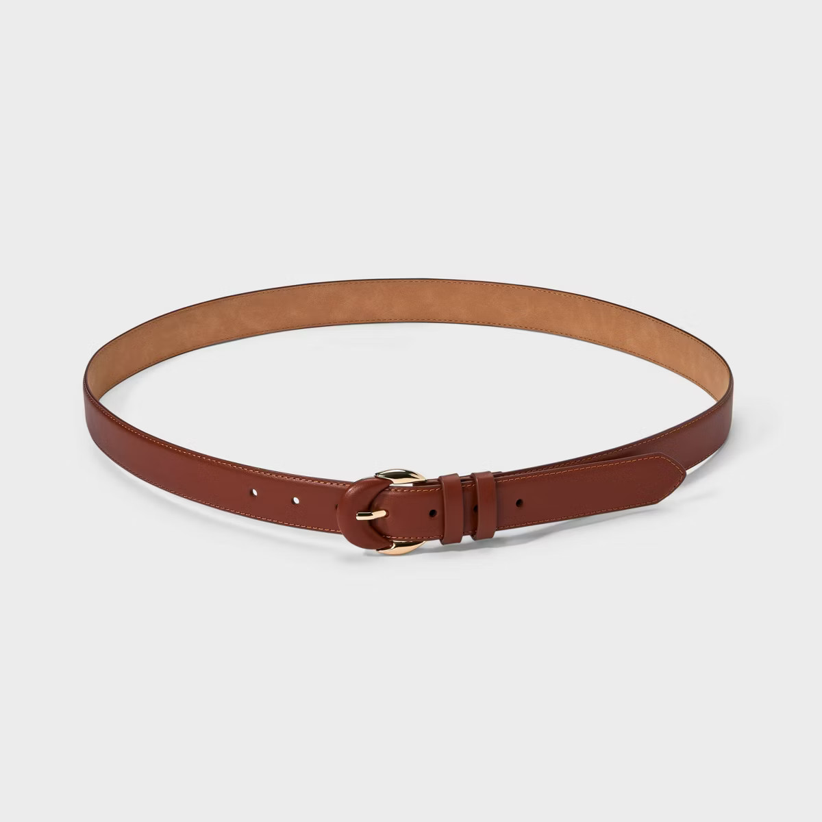 Leather/Metal Mix Buckle Multi-loop Belt - A New Day™ Brown | Target