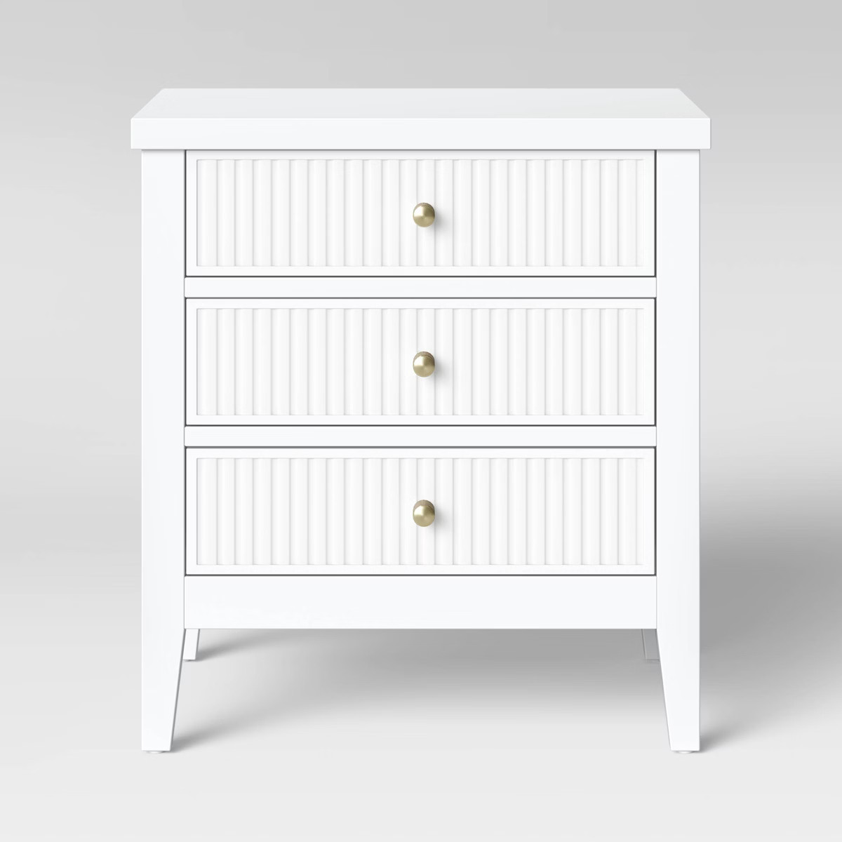 Wrentham Beadboard Farmhouse 3 Drawer Nightstand White - Threshold™: Chic Bedside Table, Elegan... | Target