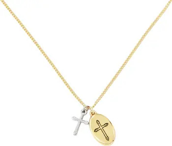 AllSaints Cross Duo Pendant Necklace | Nordstrom | Nordstrom