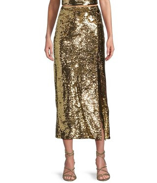 GB Midi Sequin Side Slit Coordinating Skirt | Dillard's | Dillard's