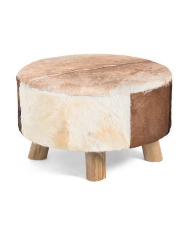 26x16 Leather Animal Print Ottoman | TJ Maxx