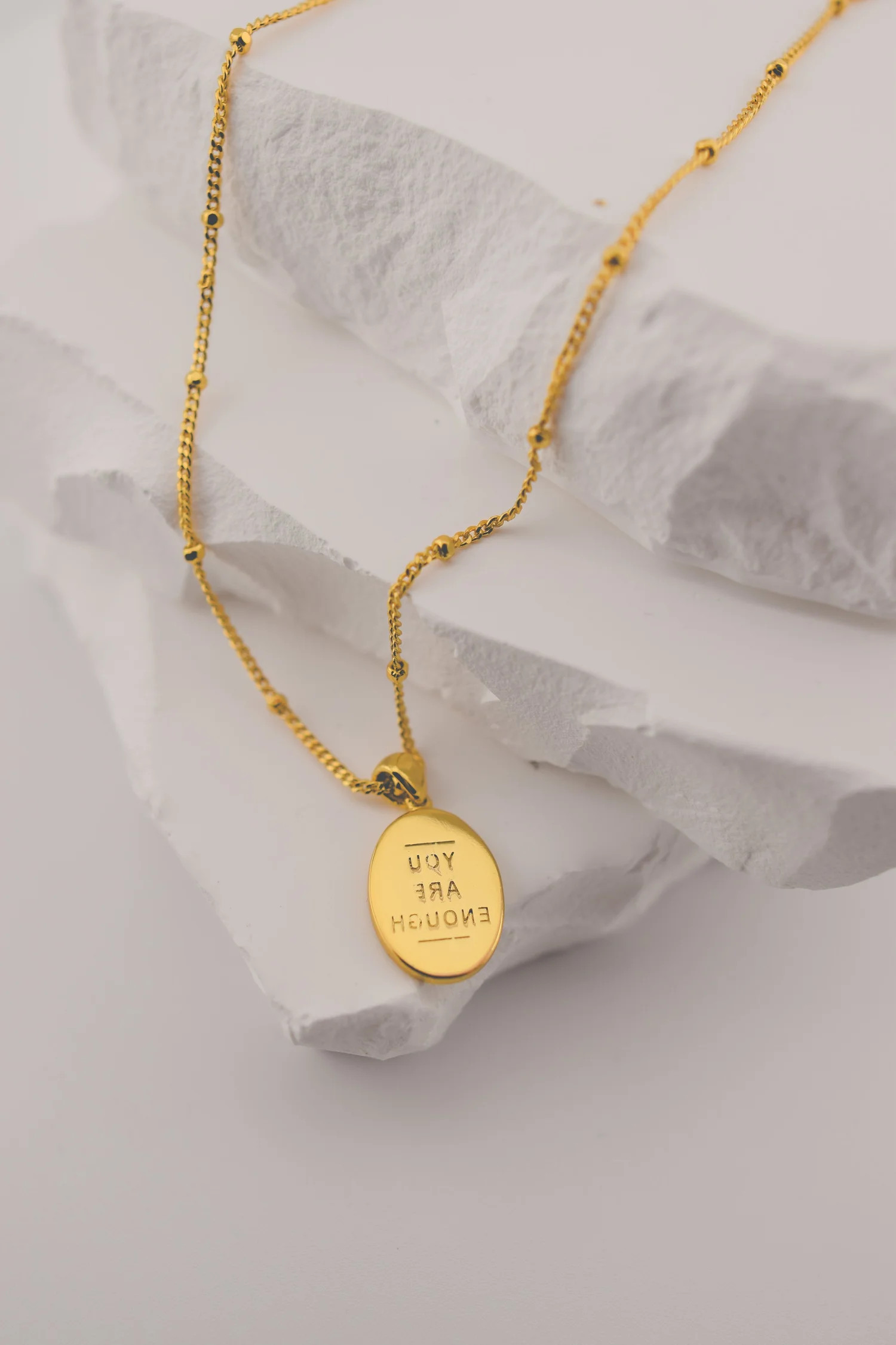 You Are Enough 14k Gold Necklace | Self Worth Gift Ideas — avasue jewelry co. | Avasue Jewelry Co.