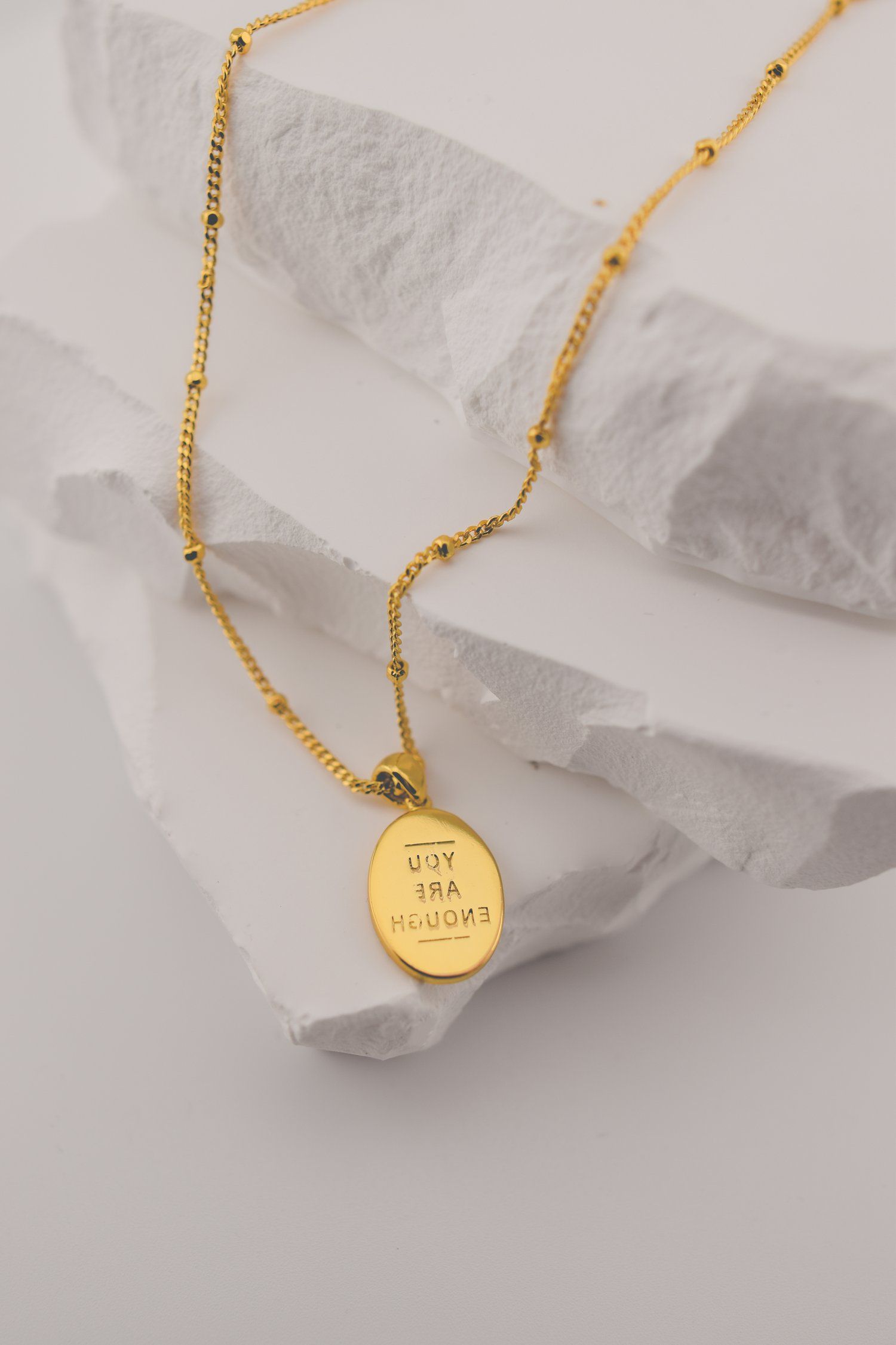 You Are Enough 14k Gold Necklace | Self Worth Gift Ideas — avasue jewelry co. | Avasue Jewelry Co.