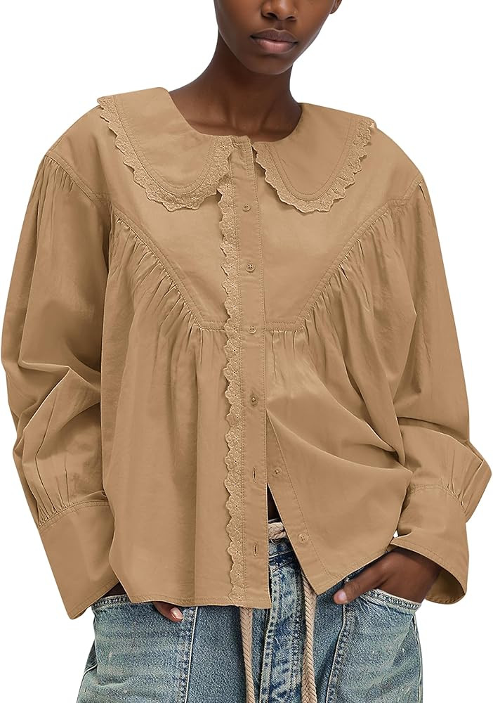 Peter Pan Collar Shirt Blouses for Women | Amazon (US)