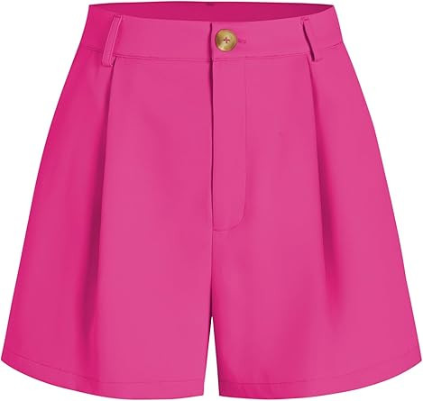 CIDER Pantalones cortos de pierna recta con botones plisados | Amazon (US)