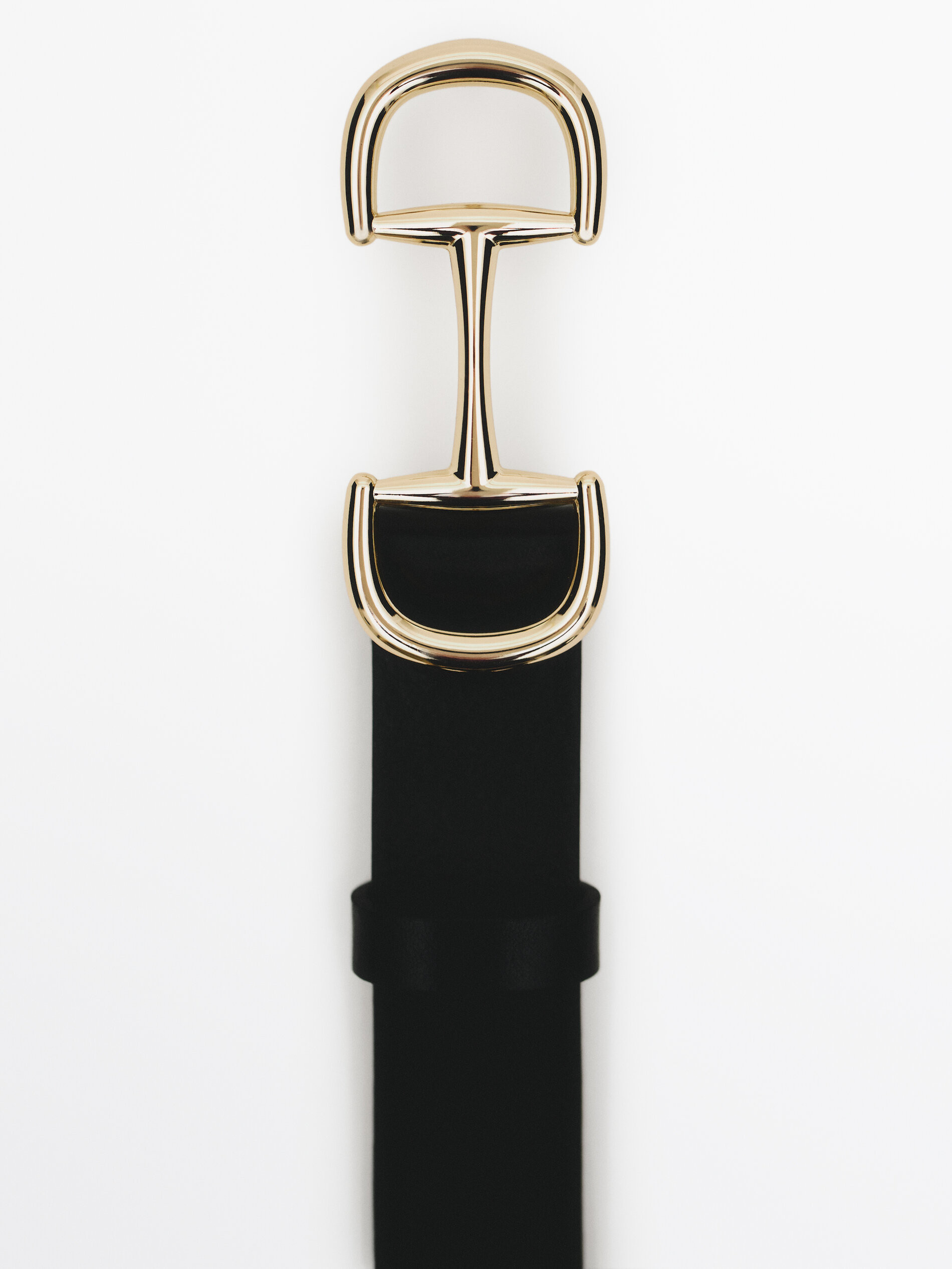 Leather belt with double buckle | Massimo Dutti US