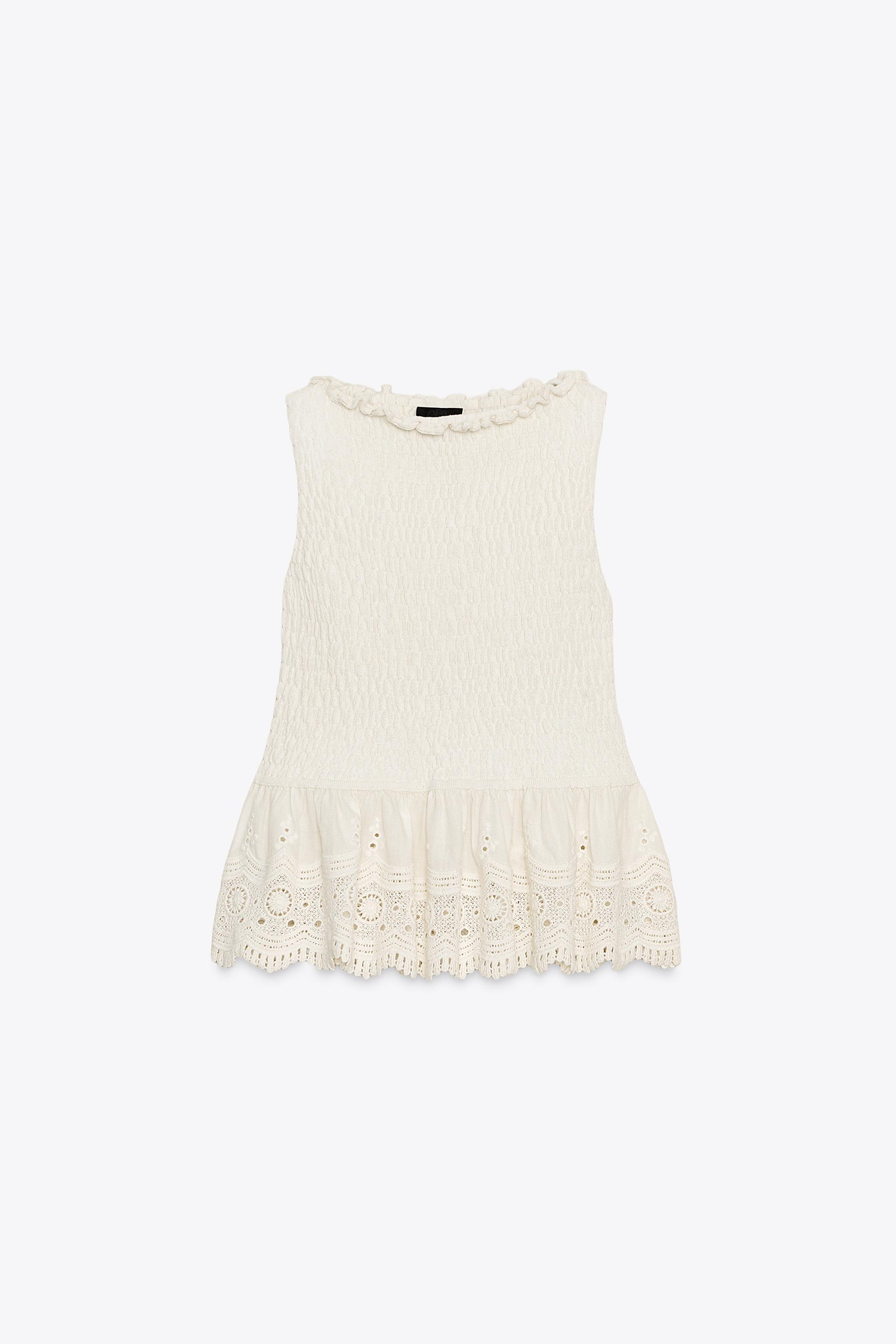 COMBINATION KNIT ROMANTIC TOP | Zara UK