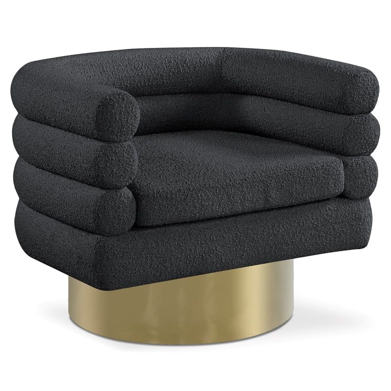 Meridian Furniture Tessa Black Boucle Fabric Accent Chair | Walmart (US)