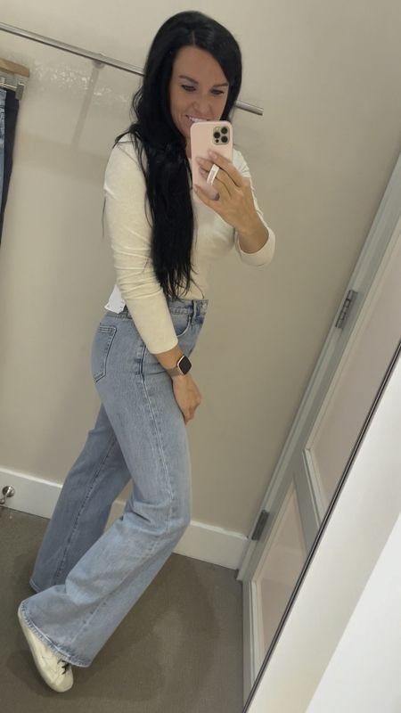 One of my favorite casual jeans (that I found this winter) are on sale for $35 today! These wide leg jeans are so trendy and flattering! I love this style with long sleeved tops or fitted sweaters.

I’m 5’5” and am in a regular length. I also recommend sizing down as these do run large. (I am usually a 4/27 in Abercrombie jeans and sized down two sizes in these jeans to a 0/25.)

#LTKSeasonal #LTKfindsunder50 #LTKsalealert