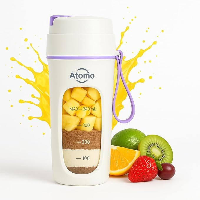 Mini Liquidificador Portátil 480mL | Alta Potência 2200RPM | Bateria 1500mAh | Sucos, Vitaminas... | Amazon (BR)