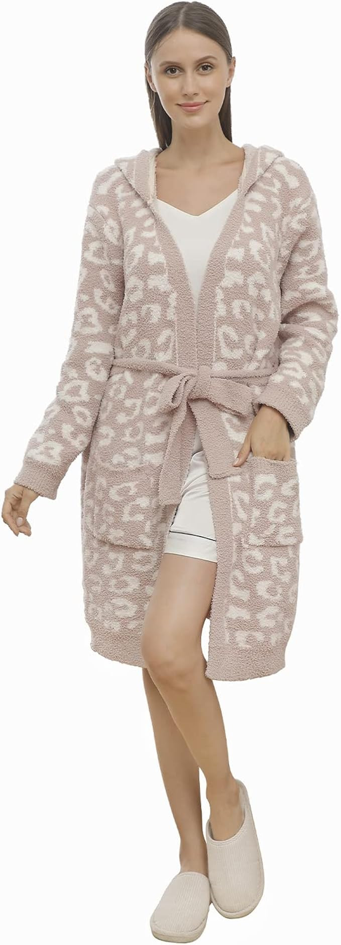 DOOWELL Women's Knit Lightweight Absorbent Robes, Soft Spa Bathrobe Loungewear with Pockets | Amazon (US)
