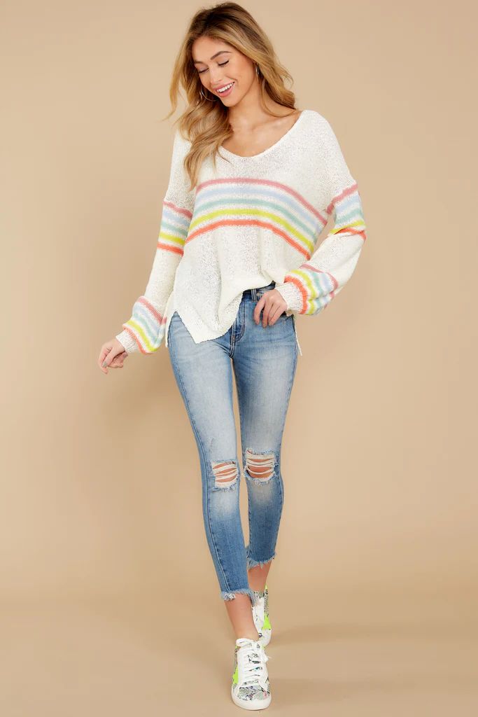For The Good Times Rainbow Stripe Sweater | Red Dress 