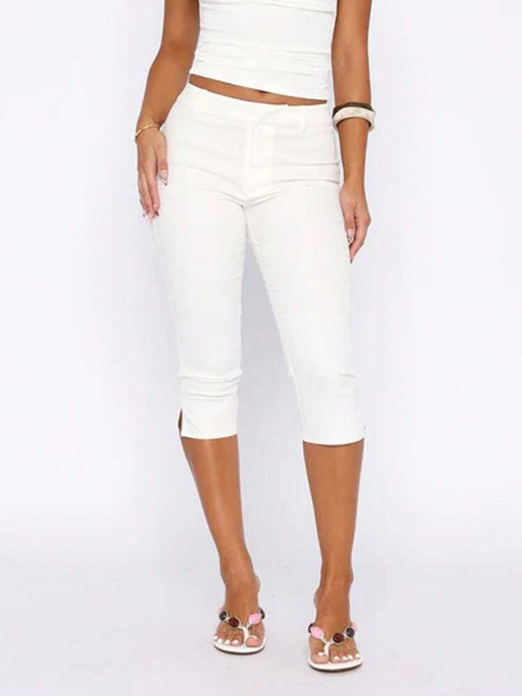 Capri Leggings For Women Fold Over Gym Yoga Pants Y2k Stretch Casual Cropped Bottoms Athletic Summer Outfits | SHEIN