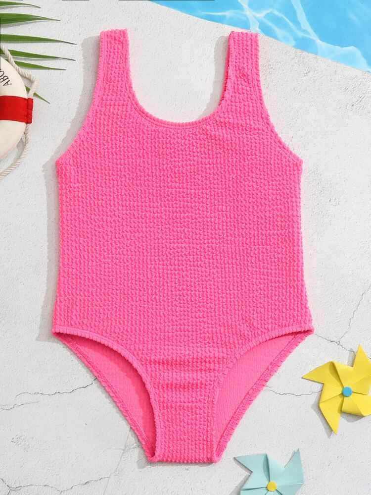 Toddler Girls Solid One Piece Swimsuit
       
              
              $5.40  
        $5.80... | SHEIN