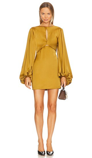 Holly Mini Dress in Dark Gold | Revolve Clothing (Global)