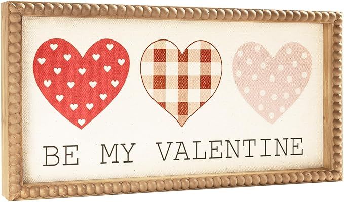 flangairy Valentines Day Be My Valentine Sign Valentines Wall Decor Art Wooden Table Desk Top ​... | Amazon (US)