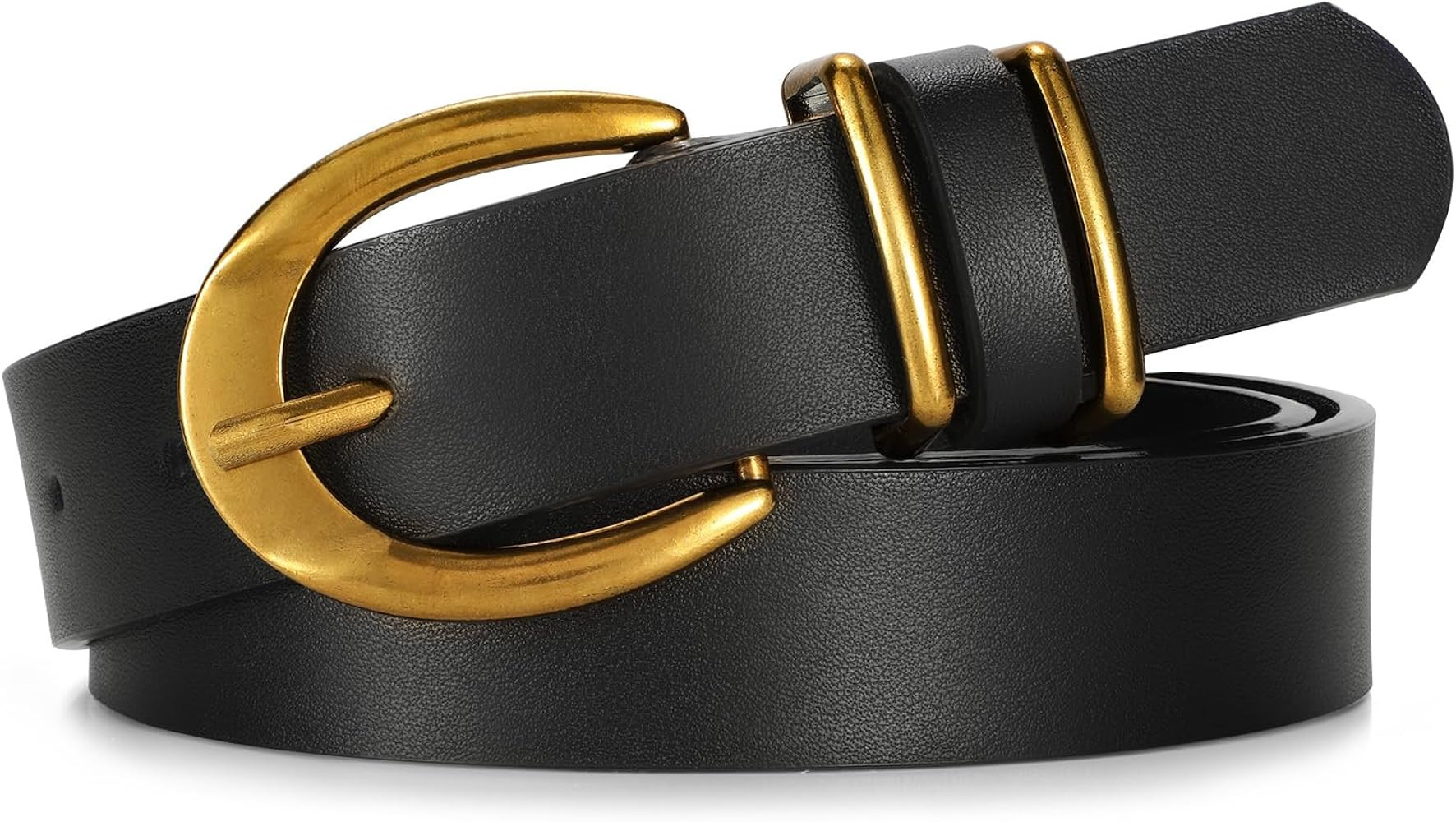 SUOSDEY Women Leather Belts for Jeans Pants Dresses Leather Belts with Metal Buckle | Amazon (US)