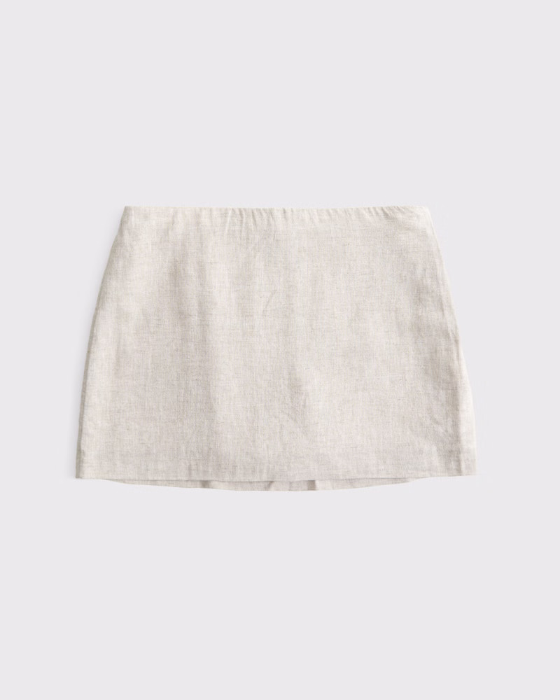 Women's The A&F Scarlett Mid Rise Linen-Blend Mini Skort | Women's Bottoms | Abercrombie.com | Abercrombie & Fitch (US)