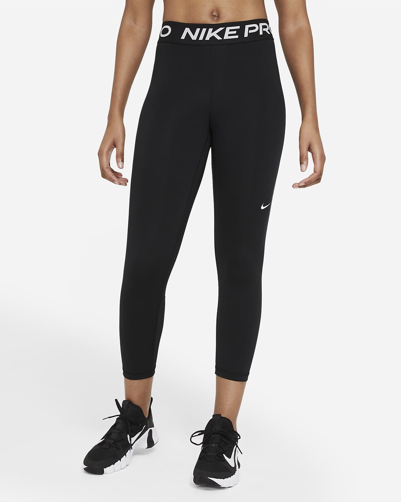 Nike Pro 365 Women's Mid-Rise Cropped Mesh Panel Leggings. Nike IE | Nike (IE)