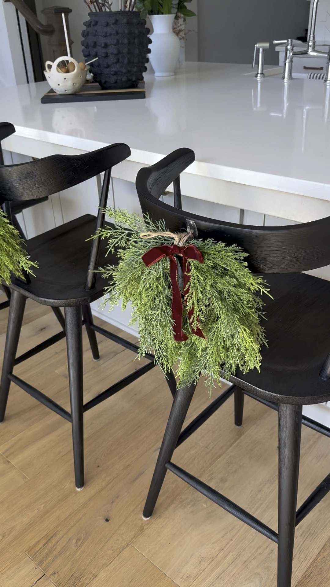 Love 💕 these small Christmas wreaths for back of our counter stools. Comes with velvet ribbon bow.

Christmas wreath, Christmas decor, velvet, McGee and co, look for less, target, affordable wreath, holiday decor, affordable find, Christmas decor, studio McGee, 

#LTKVideo #LTKHoliday #LTKHome