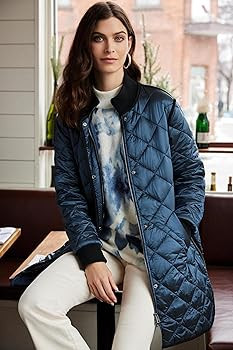 Charlie B Long Quilted Puffer Jacket Style 6253R | Amazon (US)