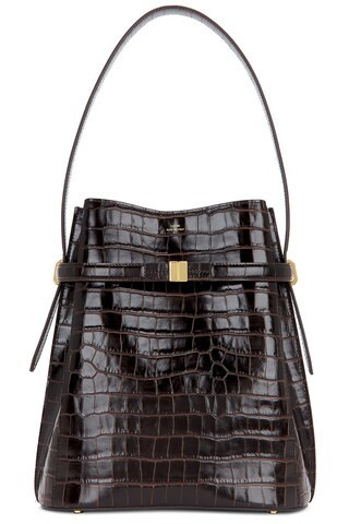 Toteme Belted Bucket Bag in Chocolate | FWRD 