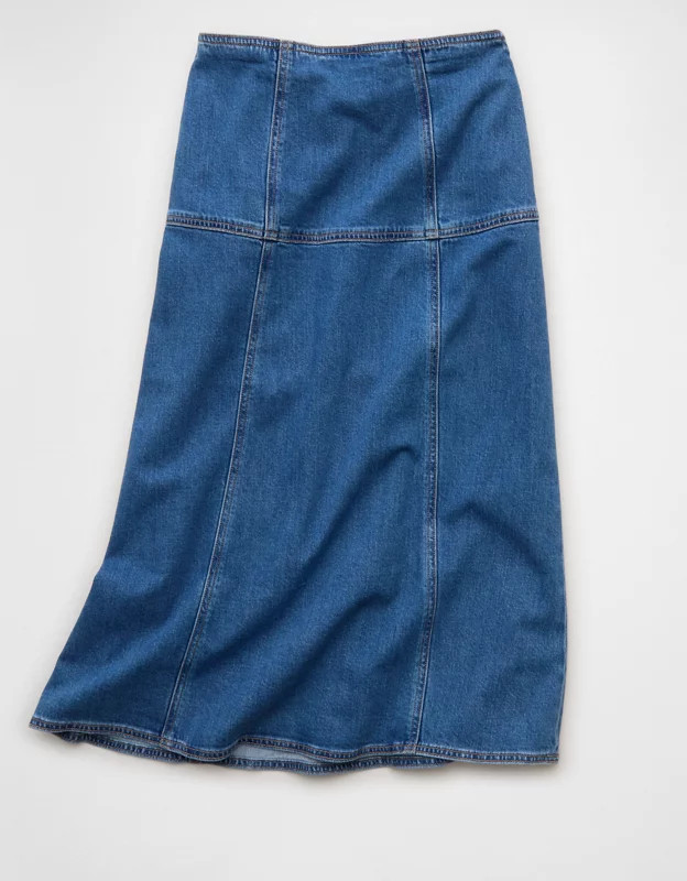 AE Dreamy Drape High-Waisted Midi Skirt | American Eagle Outfitters (US & CA)