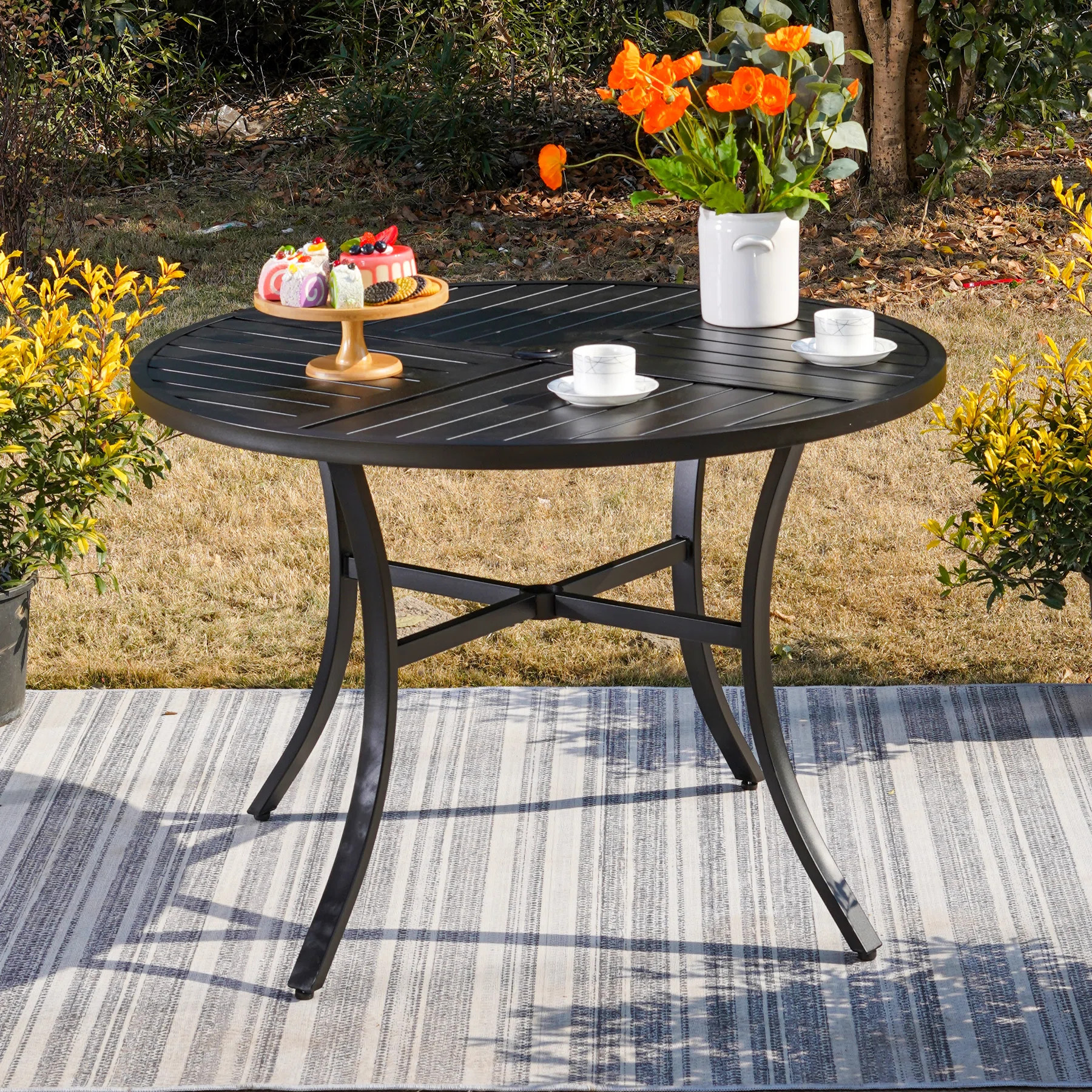 Alyah Round Metal Outdoor Dining Table | Wayfair North America