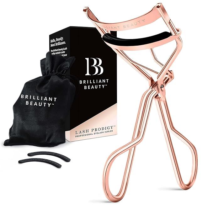 Brilliant Beauty Eyelash Curler with Satin Bag & Refill Pads - Award Winning - No Pinching, Just ... | Amazon (US)