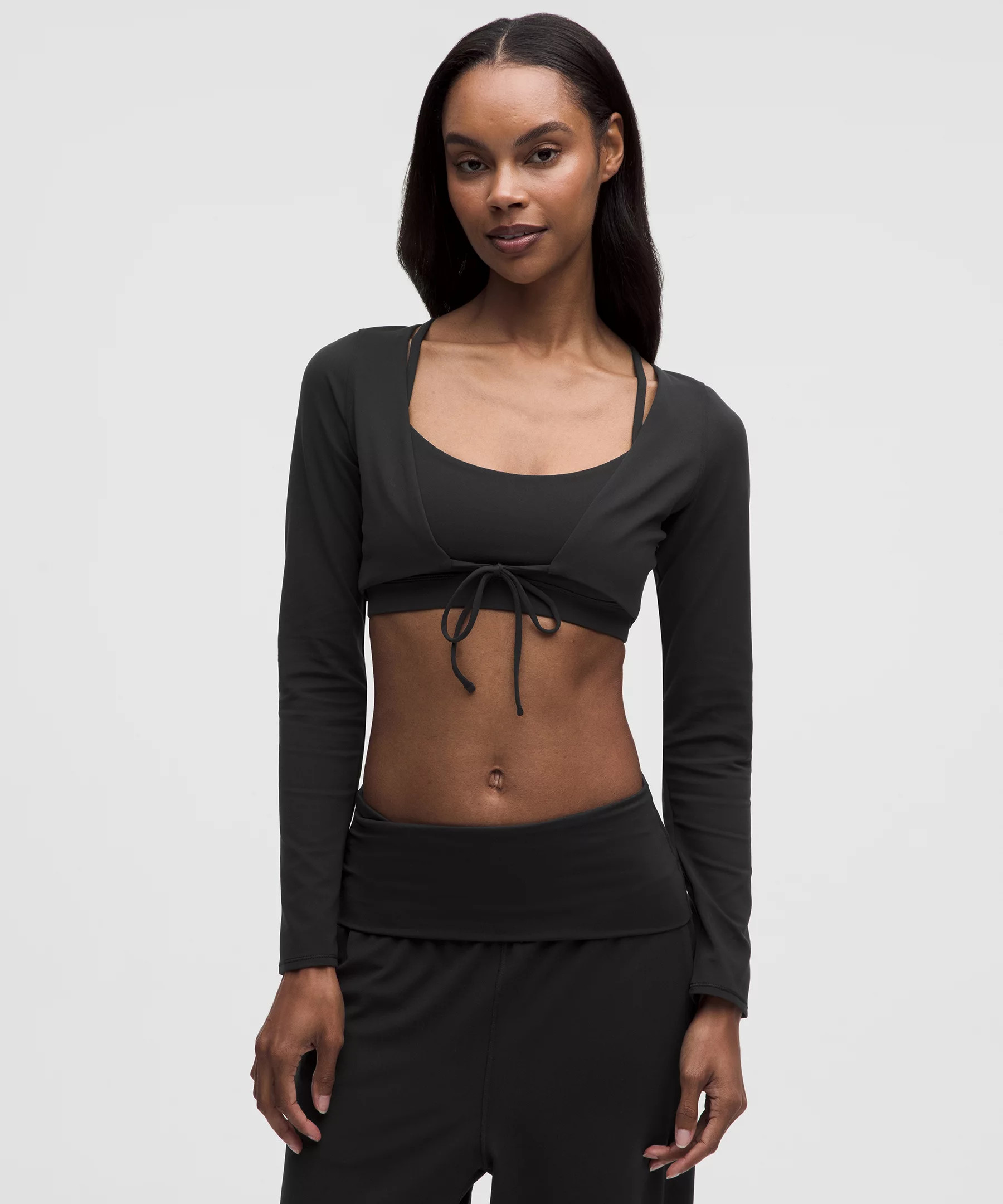 Nulu Mesh-Back Tie-Front Cropped Cardigan | Women's Long Sleeve Shirts | lululemon | Lululemon (US)